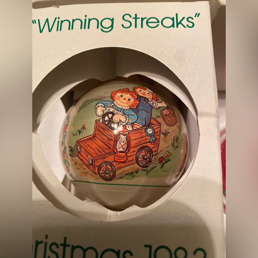 Schmid Raggedy Ann and Andy Ornament Ball Lot 5 Vintage - Picture 5 of 15